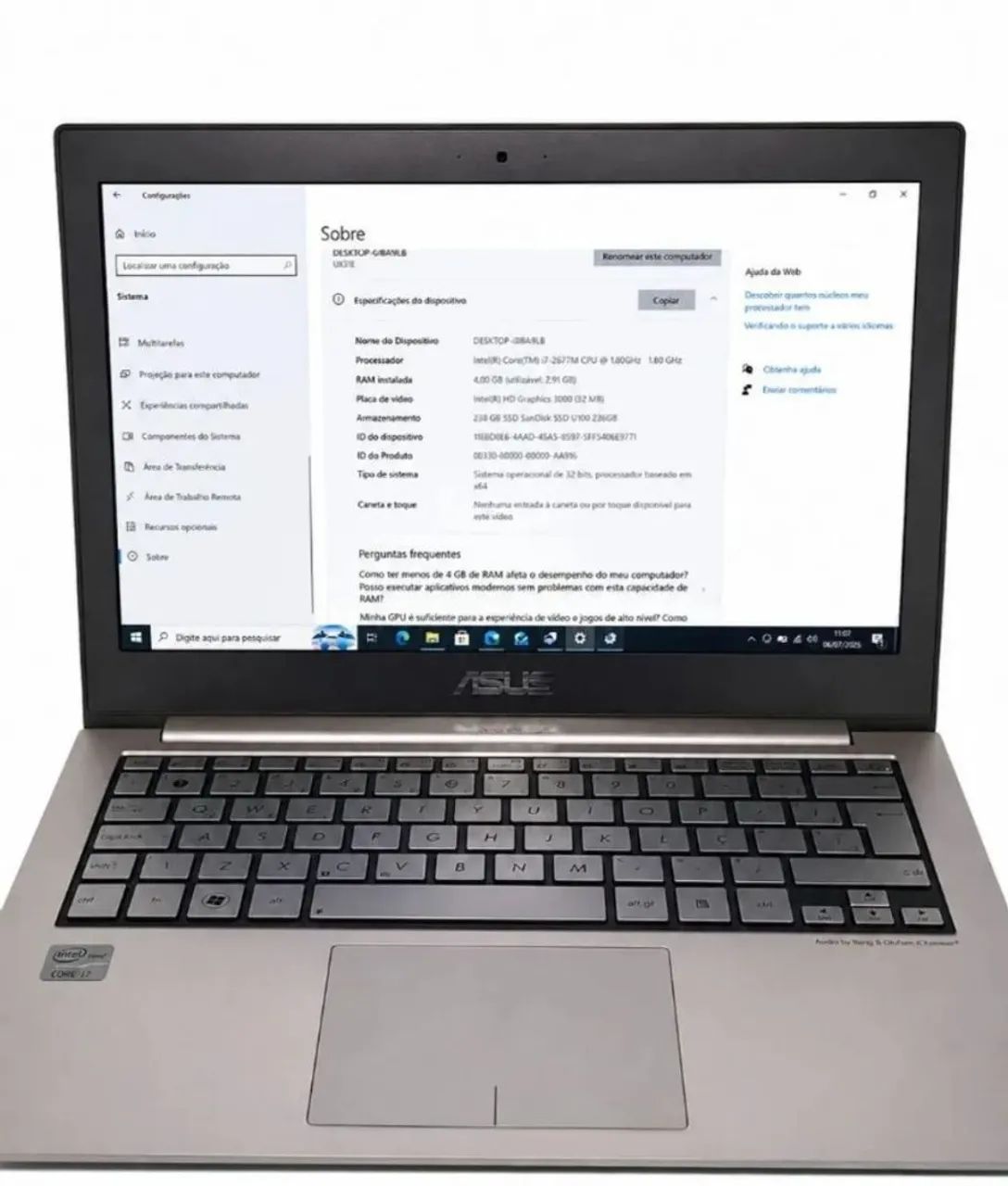 notebook-asus-zenbook-ux31e ultrabook processador i7 - Notebooks