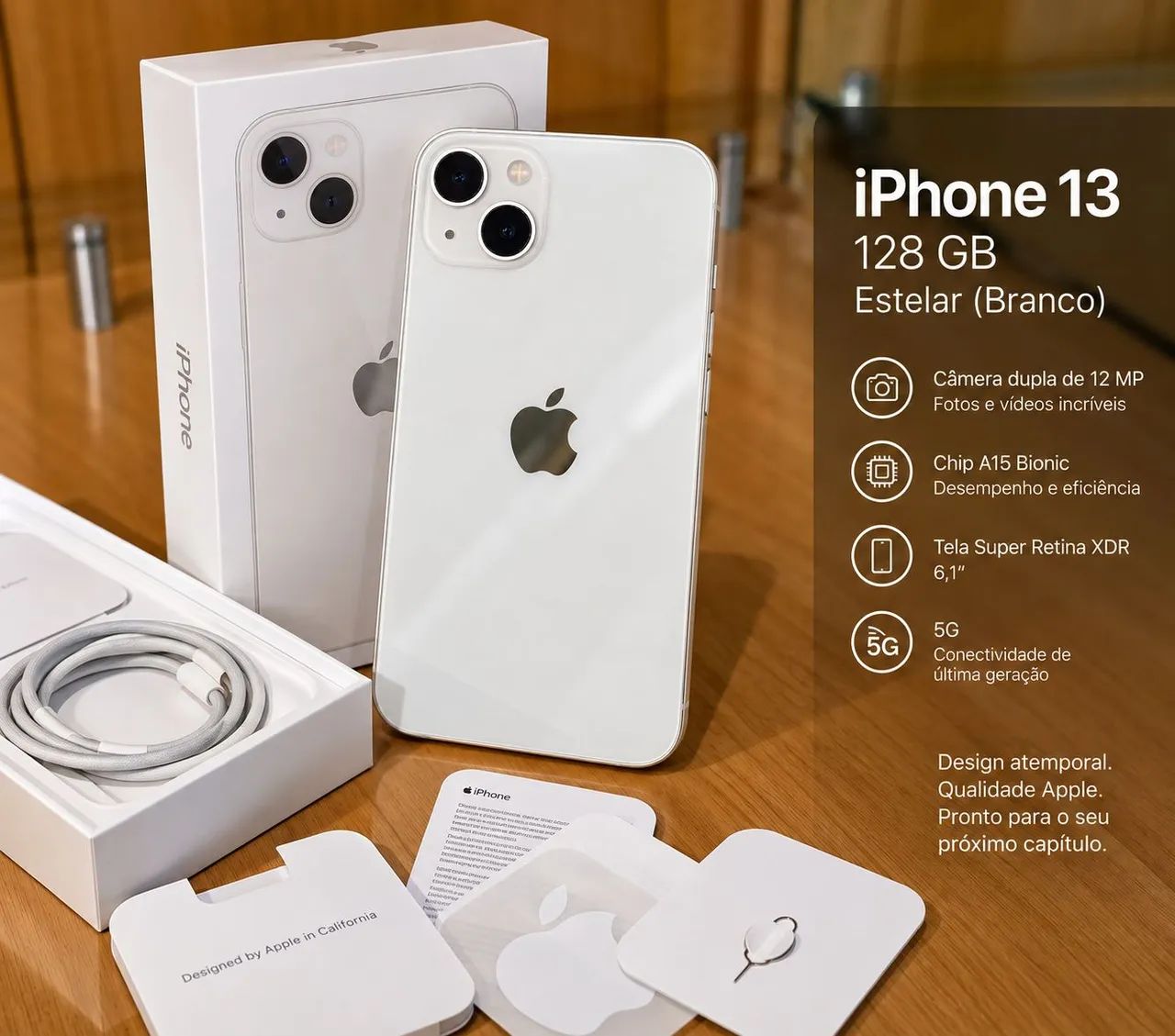 iPhone 13 128 GB - Estelar (branco) | Excelente estado + caixa e