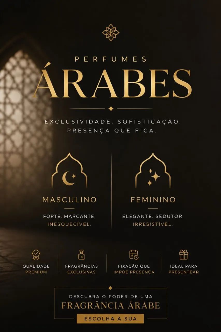Perfumes Árabes Masculino e Feminino.