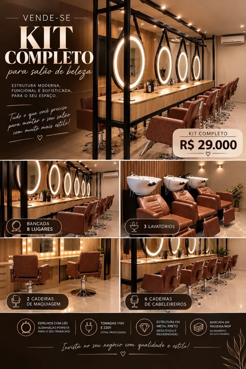 Móveis para salão de beleza 