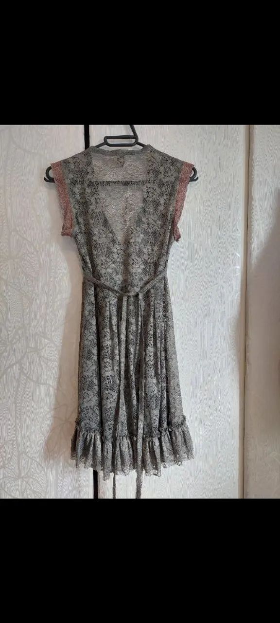 Vestido de renda cinza da farm - Foto 2