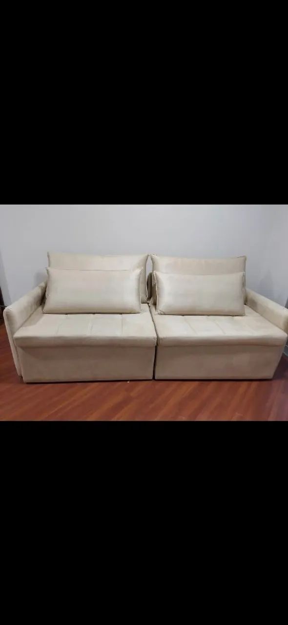 Sofá em suede premium 2,4m 
