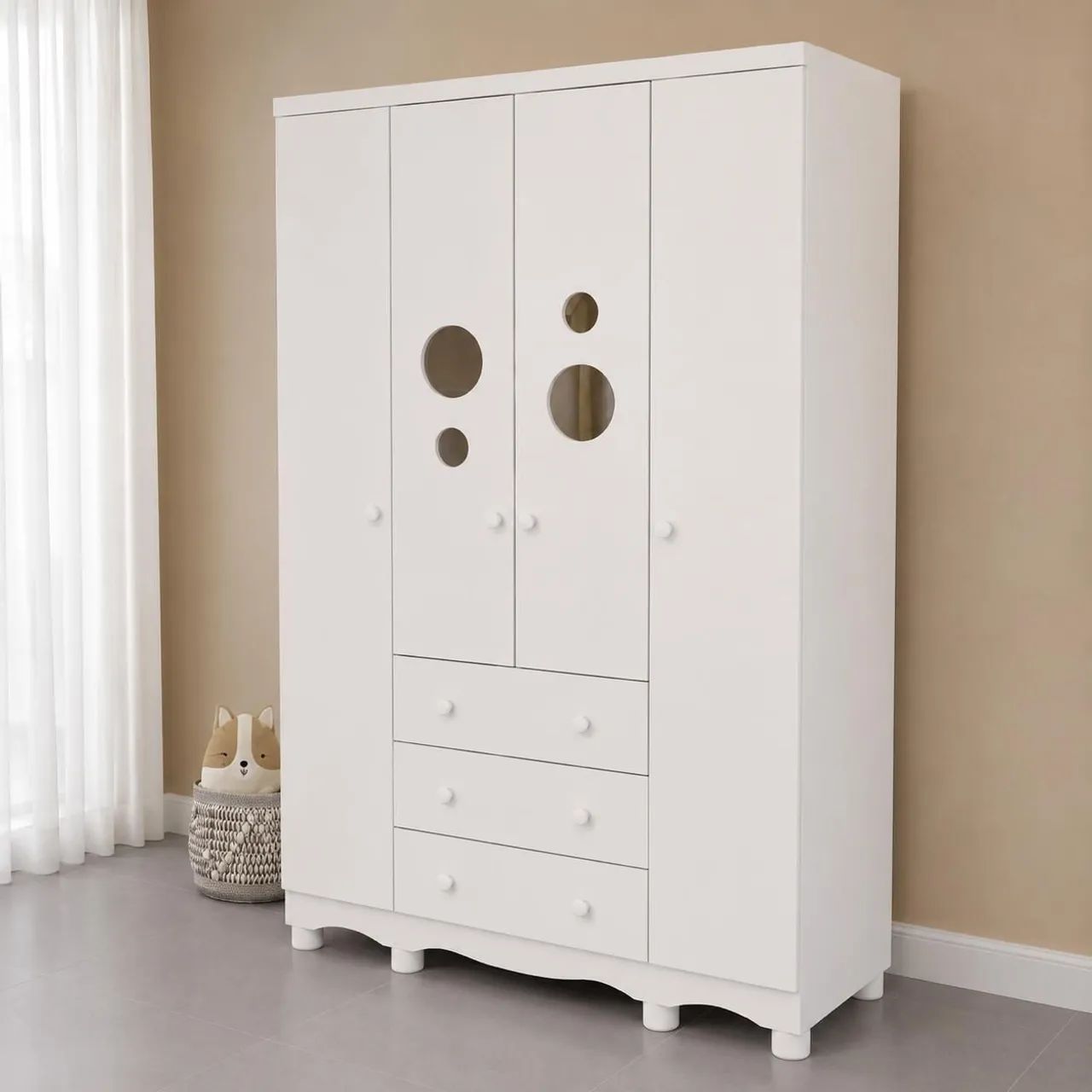 Guarda Roupa Infantil 4p 100% MDF 
