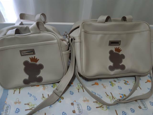 Kit bolsa, almofada amamentação e jogo berço realeza