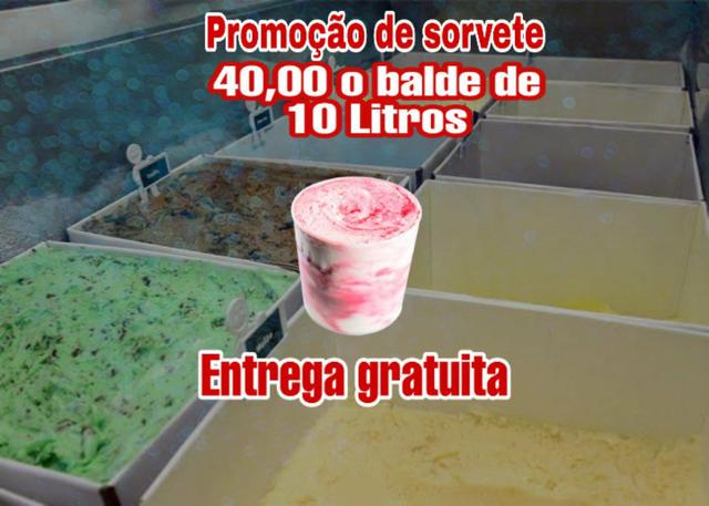 Promoção: 40,00 Balde de sorvete de 10 L