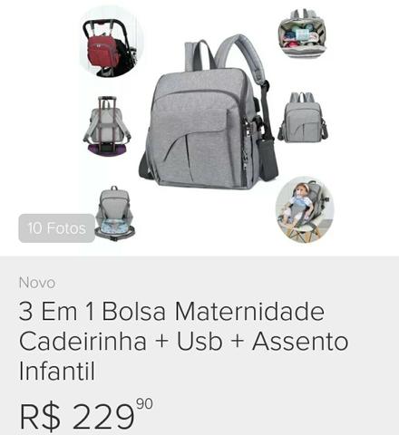 Bolsa maternidade que vira cadeirinh