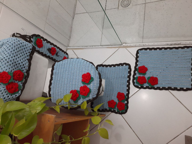 Jogo de banheiro floral