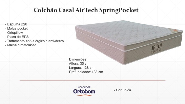 Quarto cama colchão casal Ortobom molas 