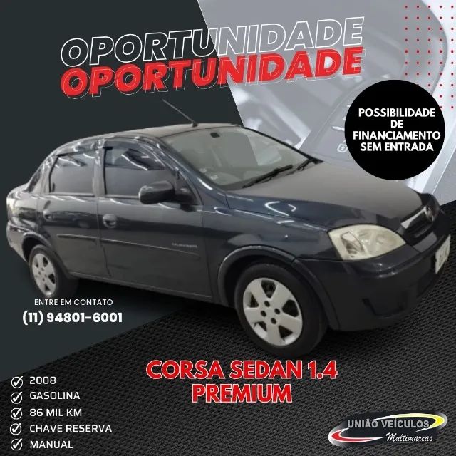 CORSA SEDAN 2012 PREMIUM 1.4 8v manual