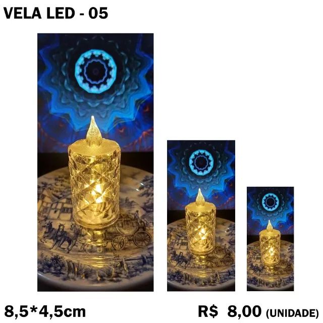 Vela Led 8,5cm para Decoração