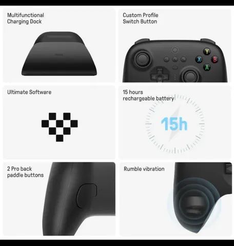 8BitDo-Controlador De Jogos Sem Fio Ultimate C 2.4G Para PC