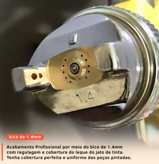Pistola De Pintura Profissional 600ml BT-368 com Bico 1.4mm - Foto 3