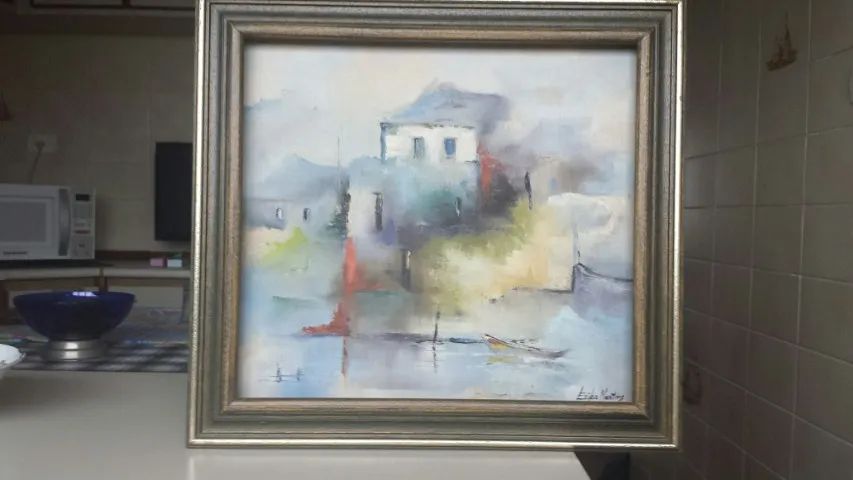 Quadro pintado à óleo 40 x 45 cm