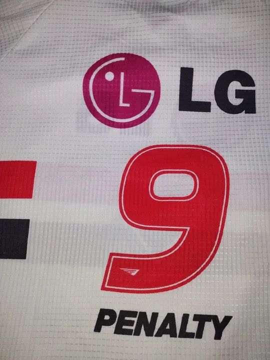 Camisa São Paulo 2001 #9 Pênalti LG tamanho M - Foto 4