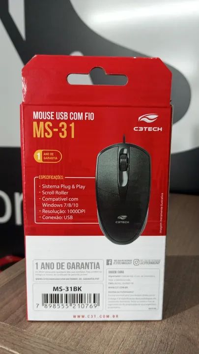 Mouse Usb Com Fio C3tech 1000Dpi - Foto 2
