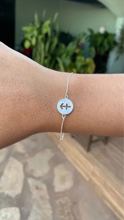 Pulseira de prata e madrepérola de signos - Foto 5