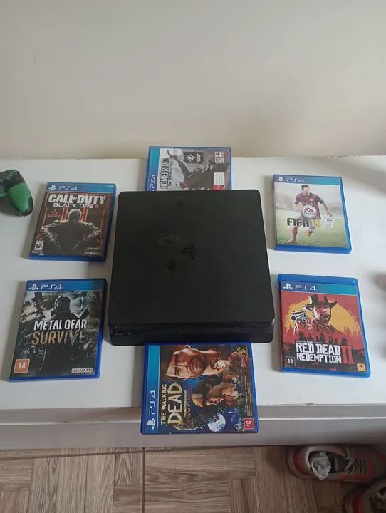 Console Play 4, completo com 2 controles 16 jogos  e caixa  - Foto 2