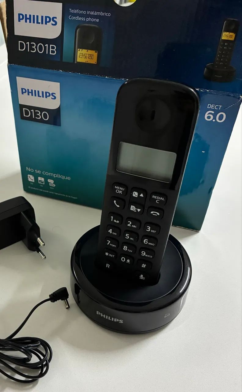 Telefone sem fio Philips D130 6.0 Preto