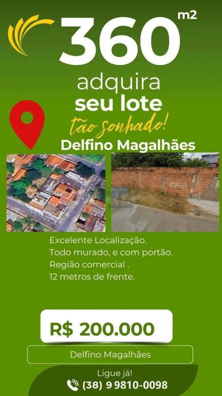 LOTE À VENDA - BAIRRO DELFINO