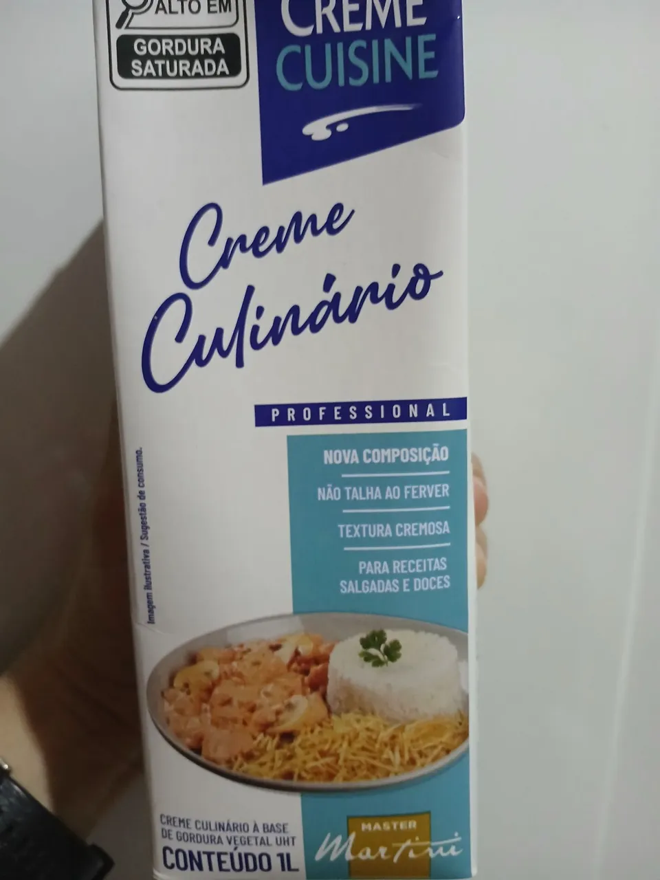 Creme Culinário Master Martini 1L - Para Receitas Doces e Salgadas