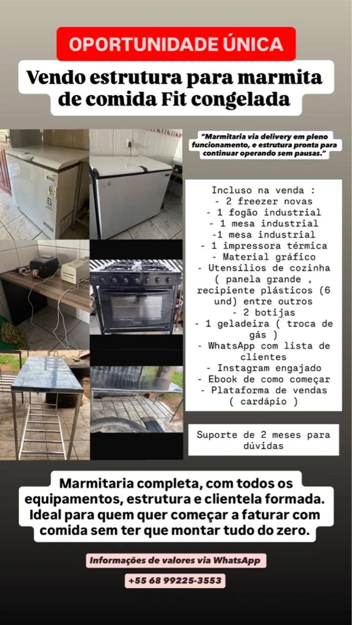Estrutura Completa para Marmitaria Fit Congelada