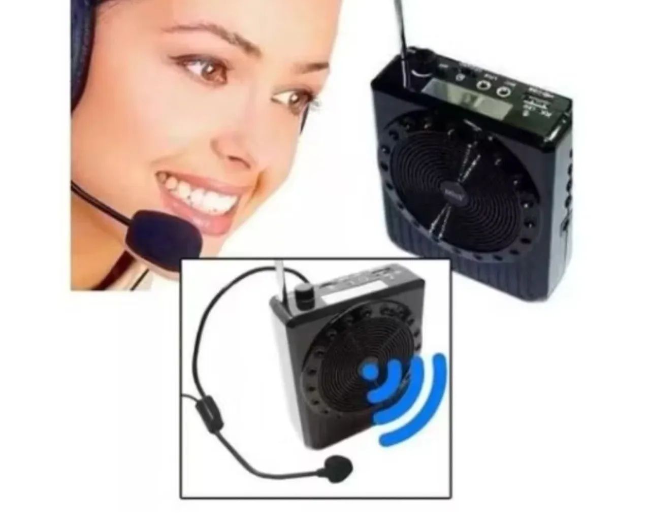 Megafone Amplificador de Voz para professor com Microfone Rádio Fm - Foto 4