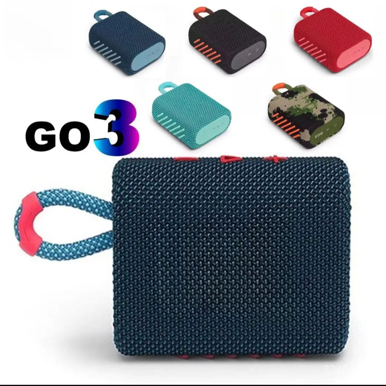 CAIXA DE SOM PORTÁTIL GO 3 BLUETOOTH RESISTENTE A ÁGUA 