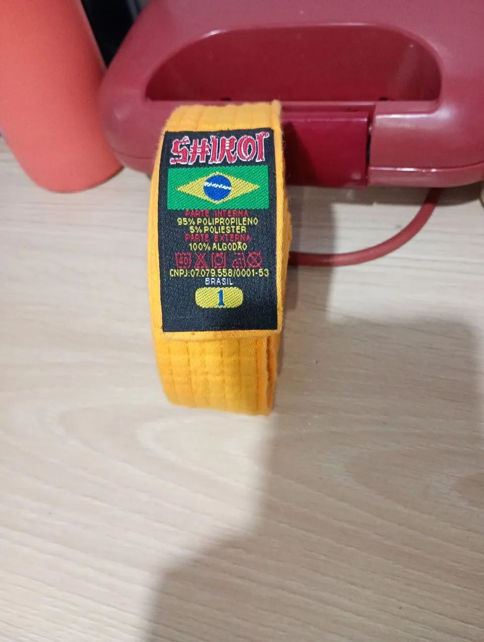 Faixa de karatê amarela, tamanho 1 