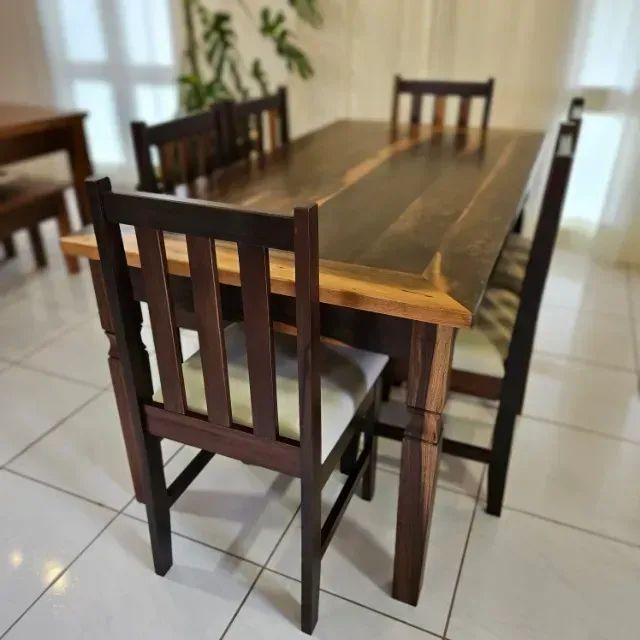 Mesa De Jantar Retangular Demolição Canela 170x90cm 6 Lugares64840826152193123