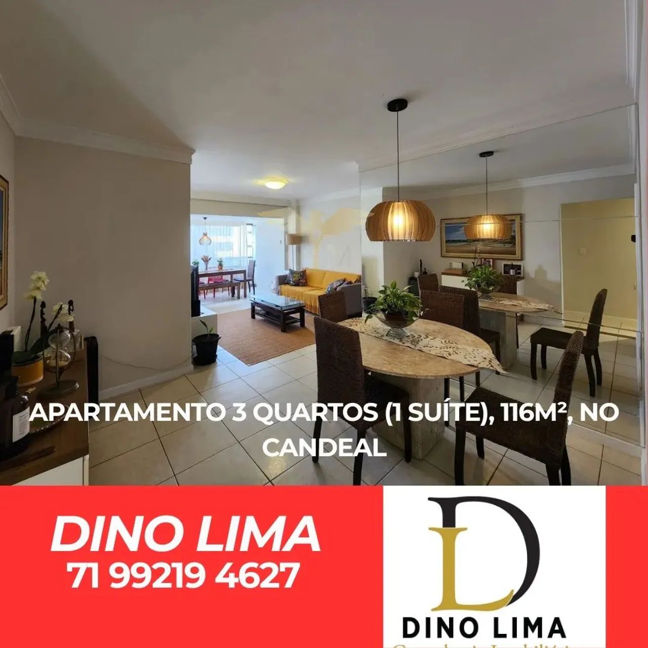 APARTAMENTO 3 QUARTOS (1 SUÍTE), 116M², NO CANDEAL SALVADOR BAHIA