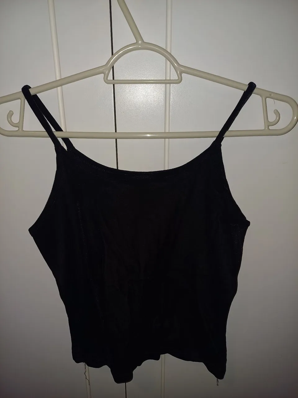 Conjunto de top e saia de veludo