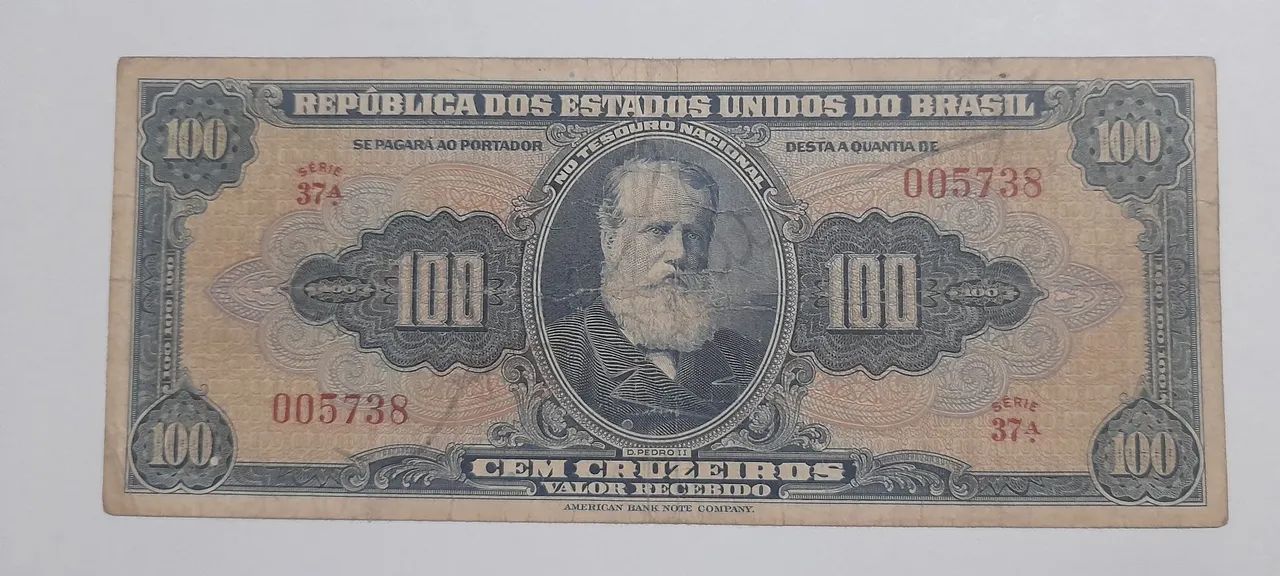  100 Cruzeiros 1943 Autografada D. Pedro 2°.