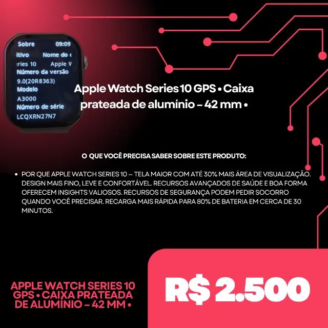 Apple Watch Series 10 GPS ? Caixa prateada de alumínio - 42 mm ?