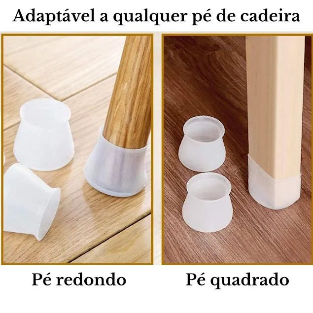 Kit 32 Protetor Universal Pé de Cadeira Silicone Resistente - Foto 4