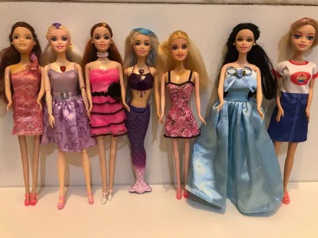 Bonecas Barbie Paralelas Não Barbie Original Kit 7 Unidades