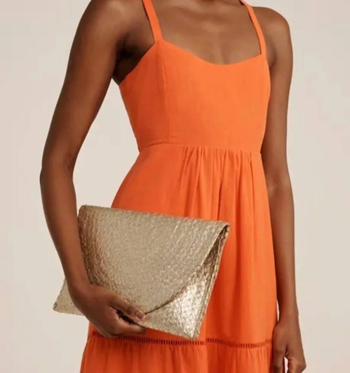 Bolsa de mão dourada Le lis Blanc 