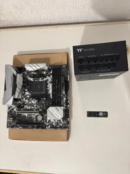 Kit upgrade - Asus B450m steel legends - SSD NVME 1TB - Fonte full modular Thermaltake - Foto 2