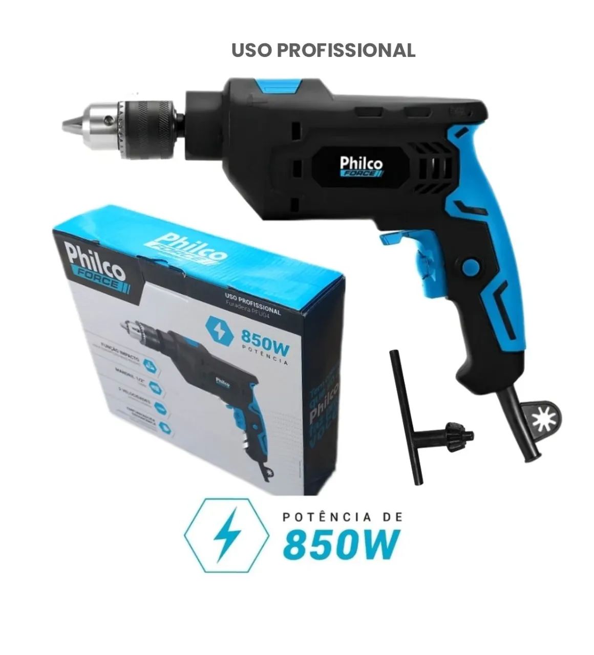 Furadeira Profissional 850W-220V 100% Rolamentada mandril grande 13mm - Foto 2