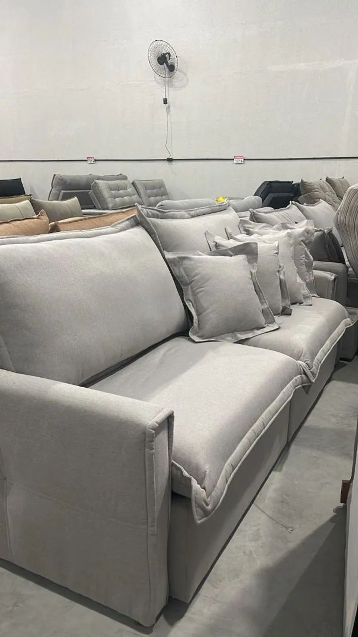 Sofá cama zero caixaria Braços slim linho real premium   - Foto 2