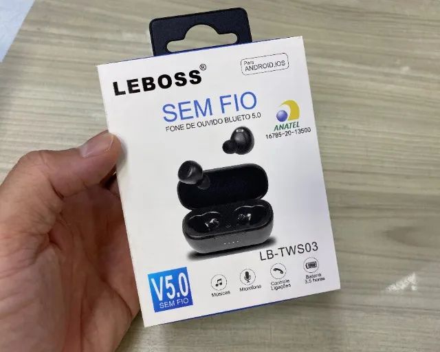 Fone de Ouvido In-ear sem Fio Bluetooth 5.0 Leboss LB-TWS03