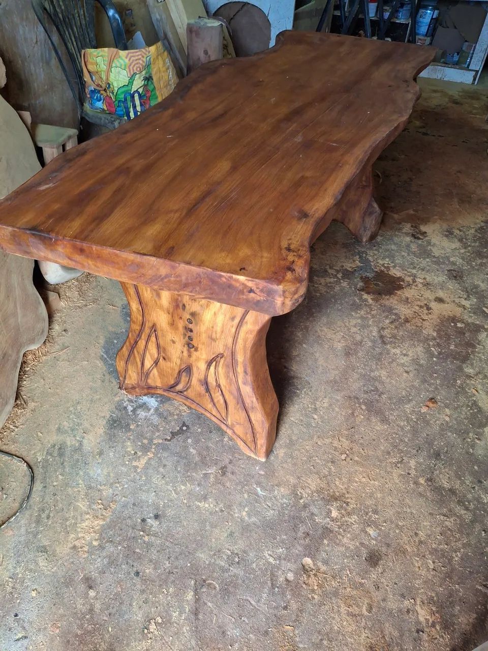 Mesa de jantar rústica de madeira maciça PROMOÇÃO 