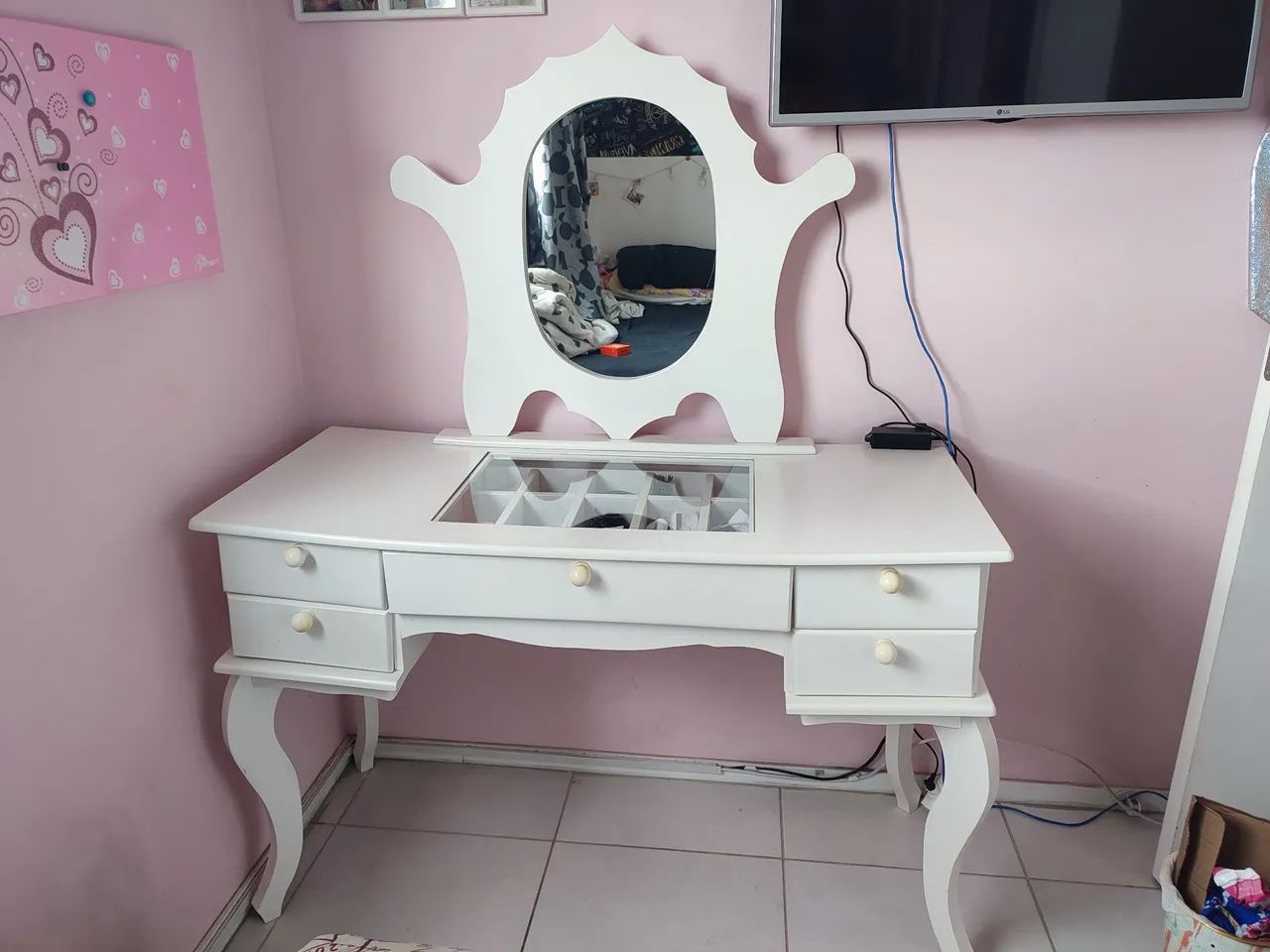 penteadeira provençal branca