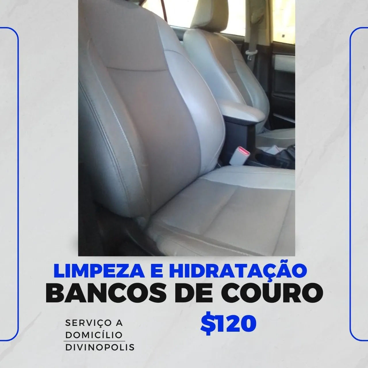 Limpeza e hidratação de bancos de couro Automotivo