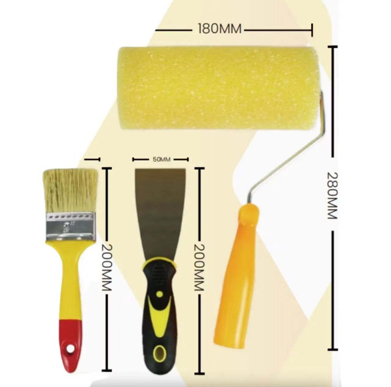 Kit de Pintura Completo - Rolo, Pincel, Espátula e Bandeja  BOM-3607