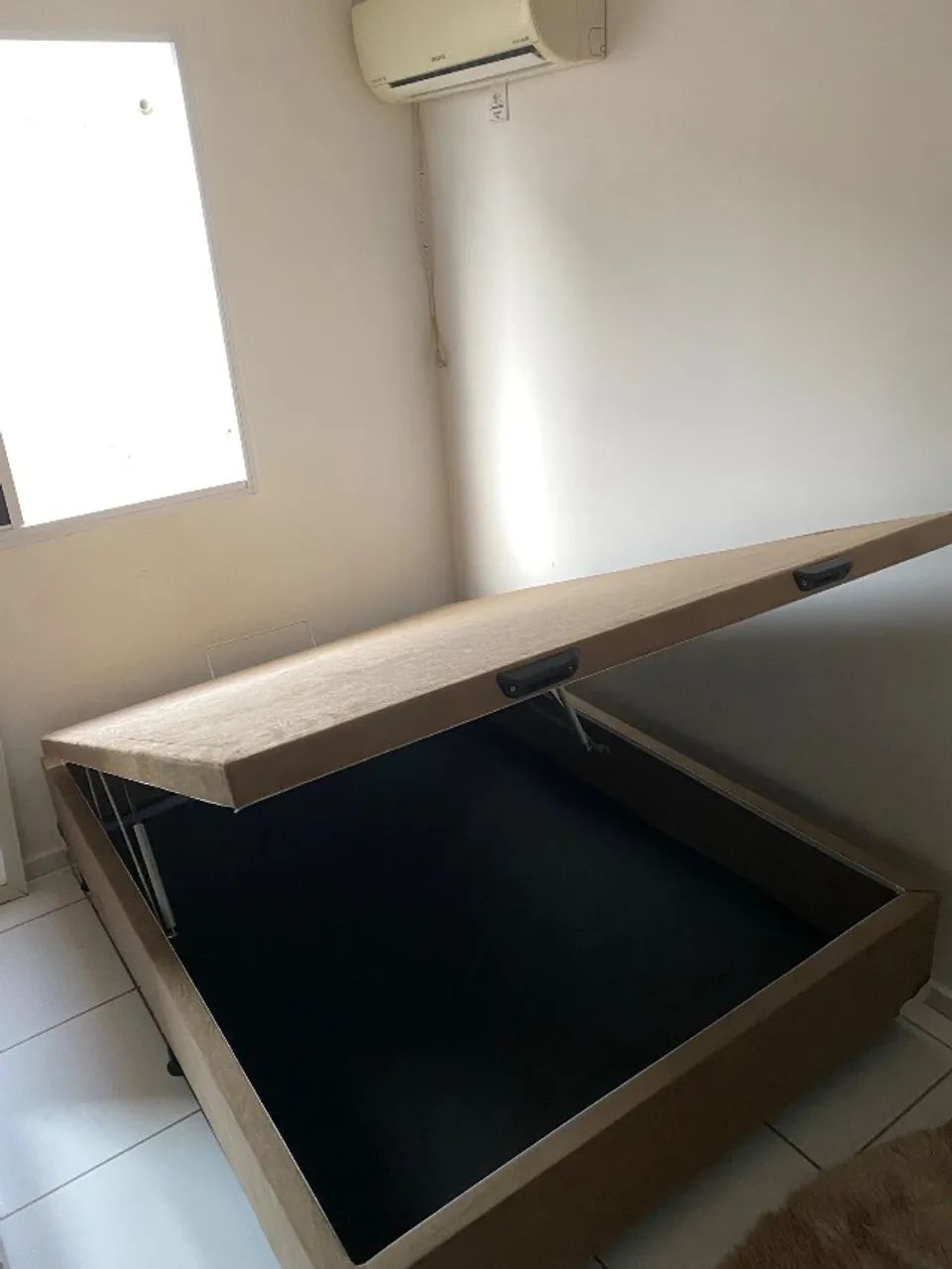 Baú Casal Marrom Suede  a Pronta Entrega