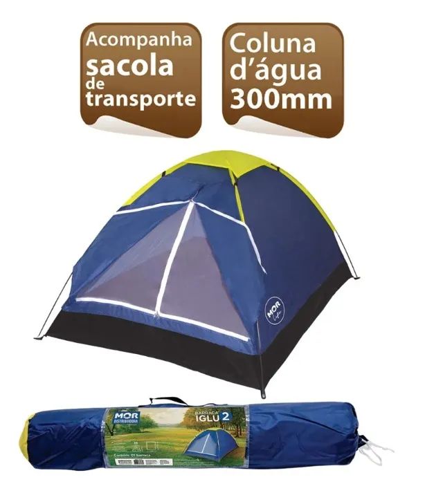 Barraca Camping Mor Para 2 Pessoas Azul - Foto 5