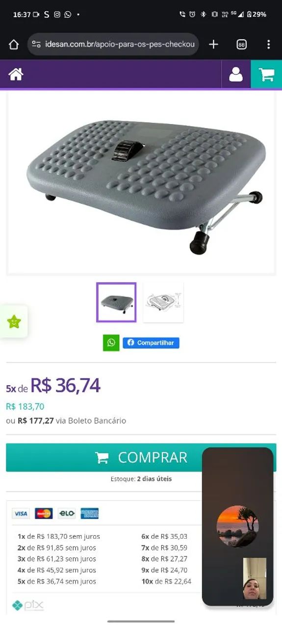 Apoio de pés ergonômico  - Foto 3