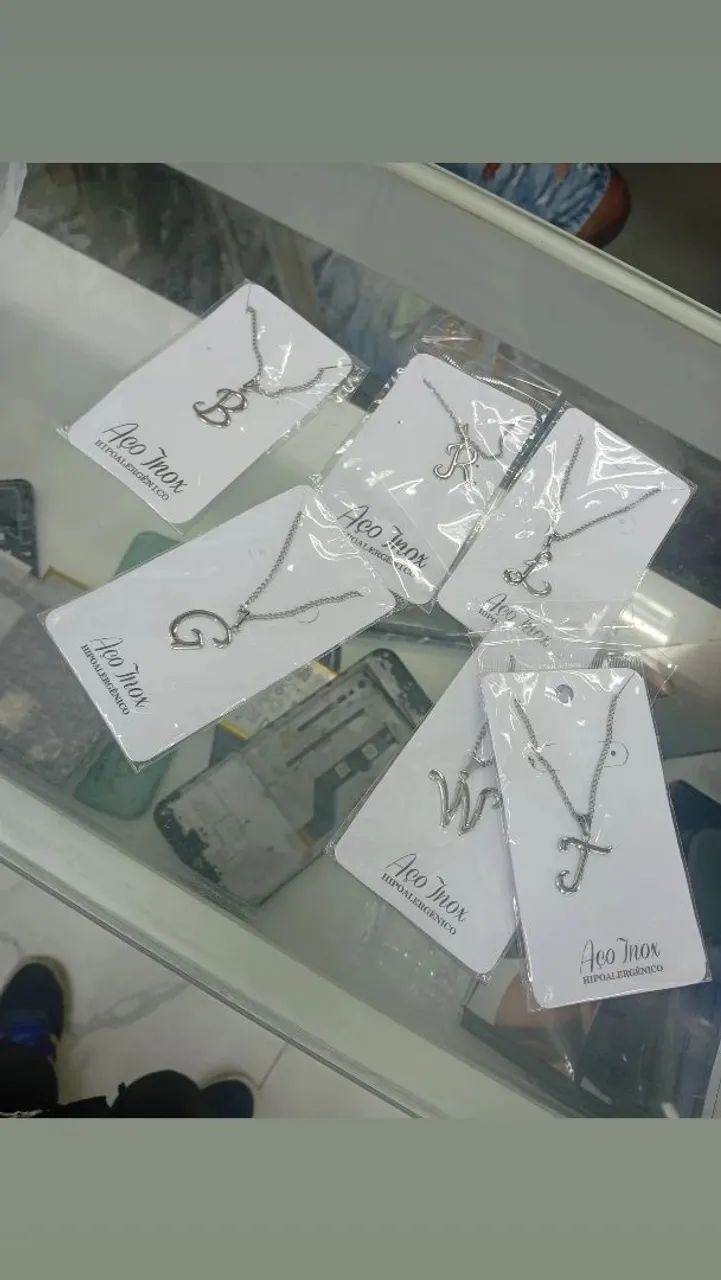 Colares de Letras Aço Inox - Hipoalergênico