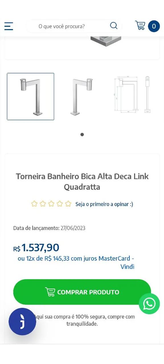 Torneira bica para banheiro aço inox marca deca - Foto 2