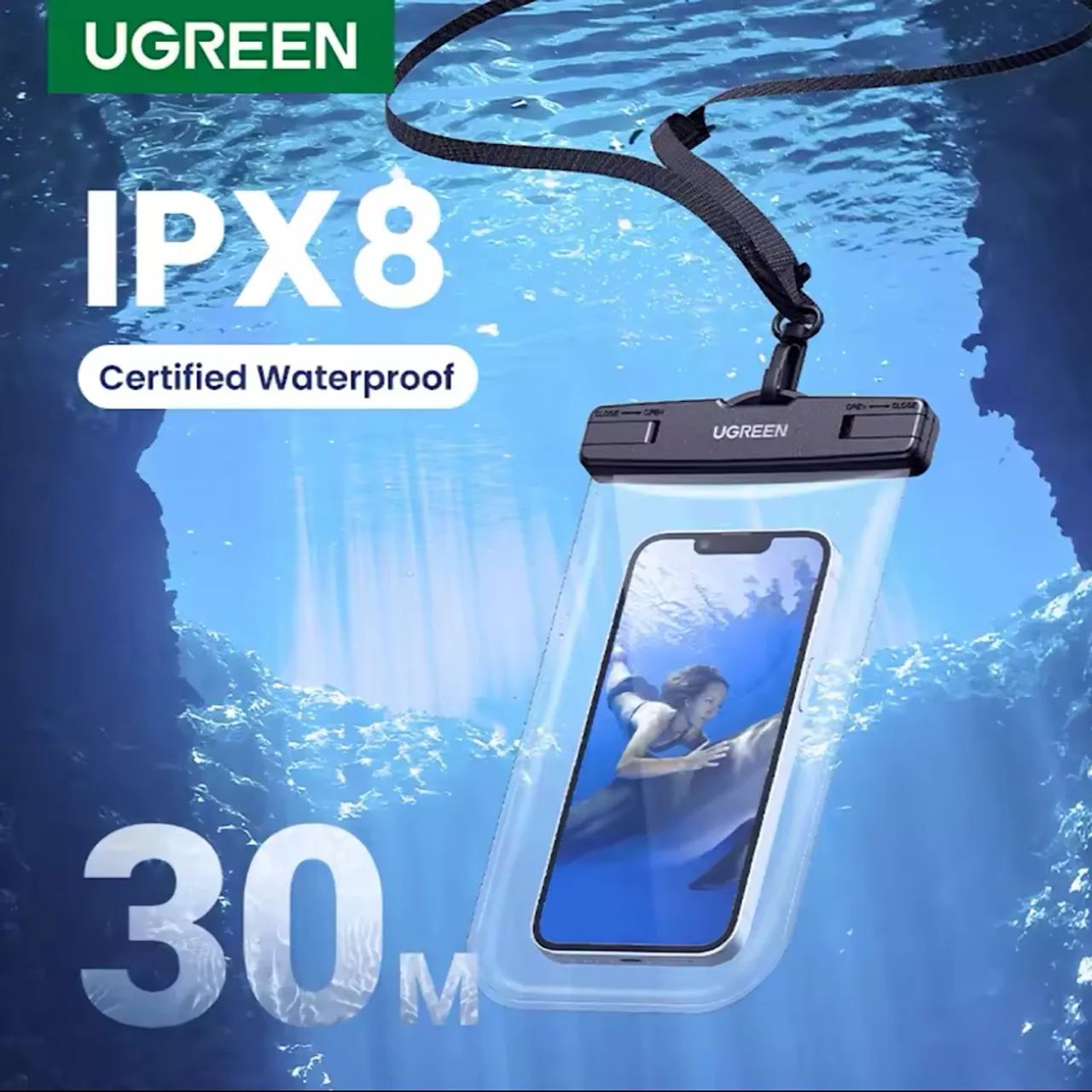 Case Ugreen Impermeável Capa Celular Selada Proteção Na Água e Mergulho Bolsa Prova d?água